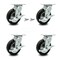 Service Caster 6 Inch Black Pneumatic Wheel Caster Swivel with Brakes 2 with Swivel Locks, 4PK SCC-100S150-PNB-TLB-BSL-2-TLB-2 - alternate 1